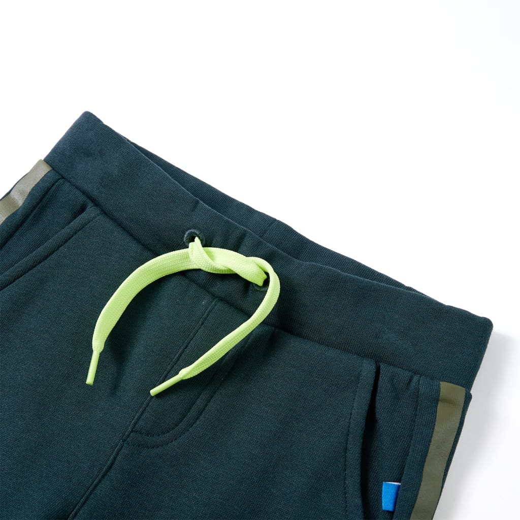 Bērnu sporta bikses ar savelkamu aukliņu, sūnu zaļas, 92