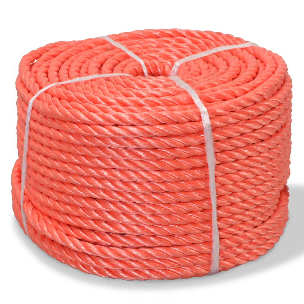 vidaXL vīta virve, polipropilēns, 10 mm, 500 m, oranža