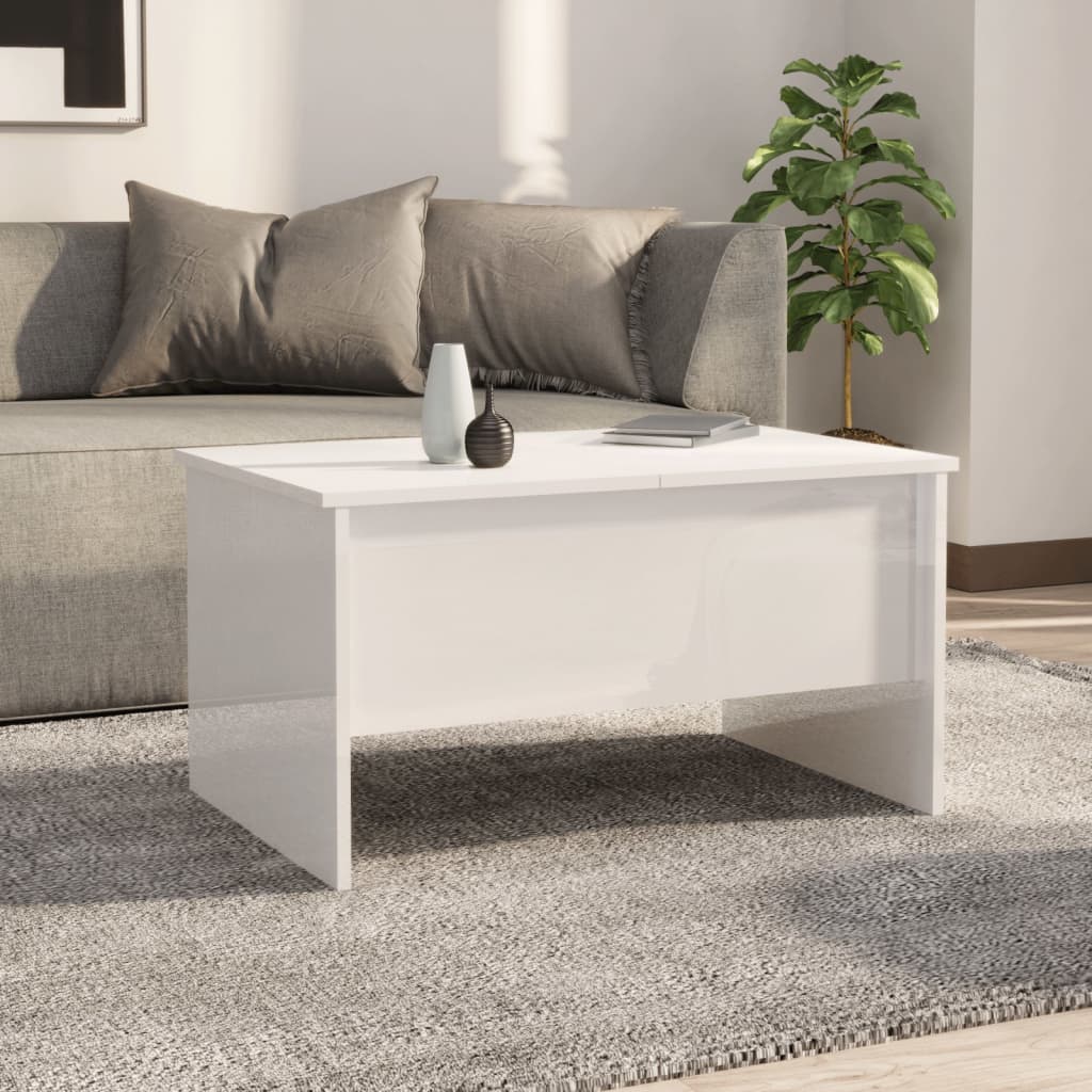 vidaXL kafijas galdiņš, balts, 80x50x42,5 cm, inženierijas koks