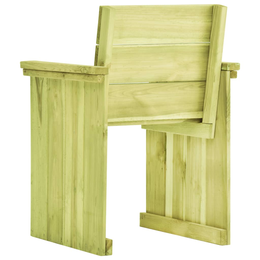 vidaXL dārza krēsls, impregnēts priedes koks