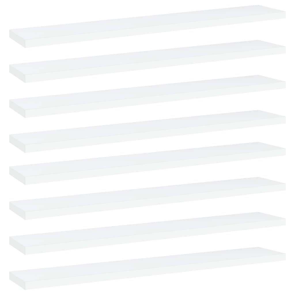 vidaXL plauktu dēļi, 8 gab., balti, 60x10x1,5 cm, skaidu plāksne