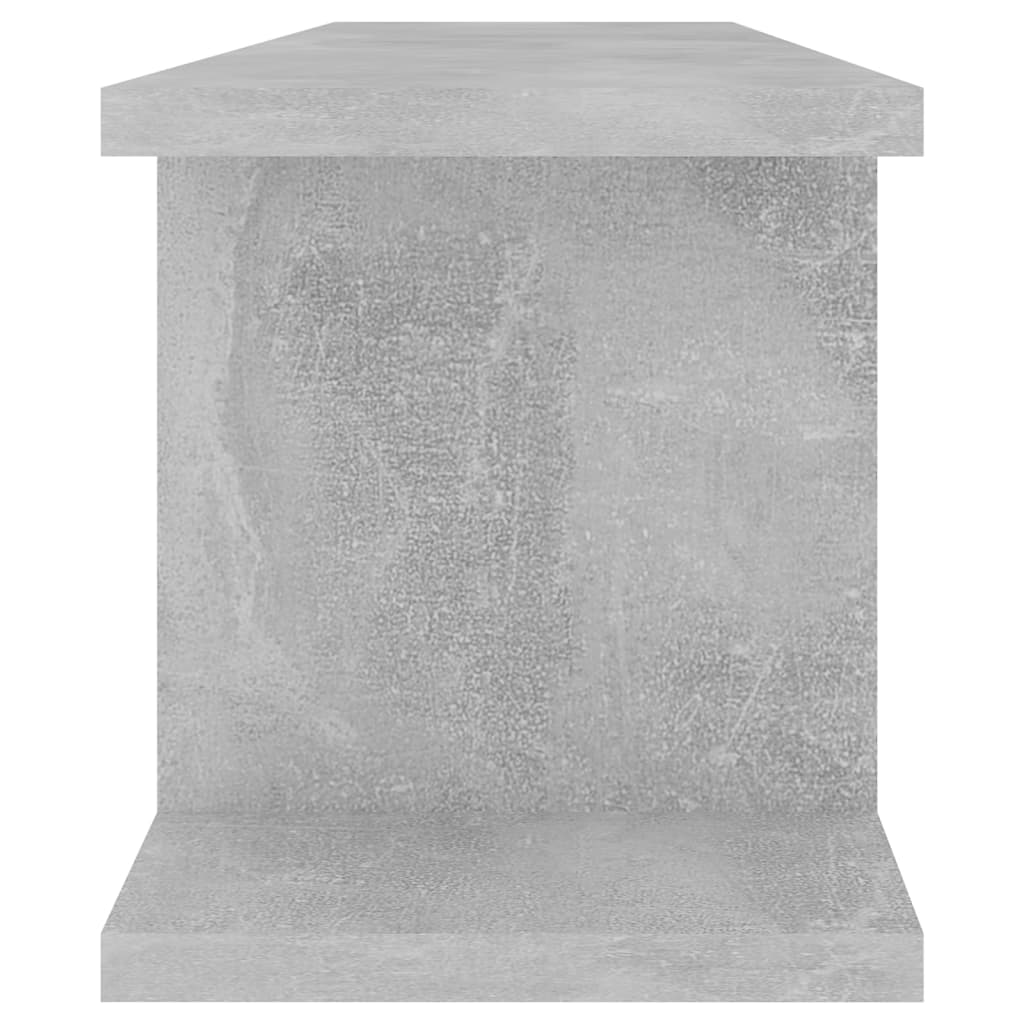 vidaXL sienas plaukti, 2 gab., 78x18x20 cm, betonpelēki, skaidu plātne