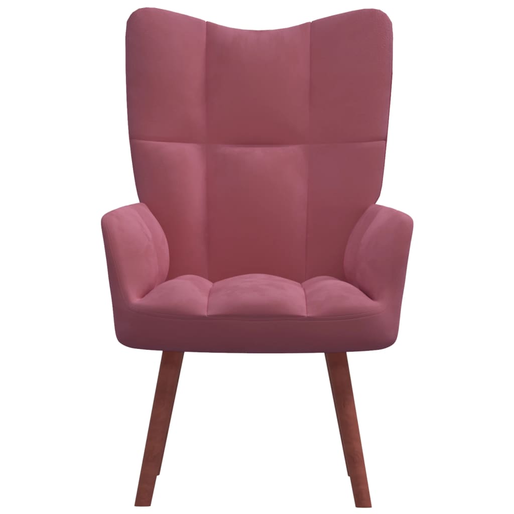 vidaXL atpūtas krēsls, rozā samts