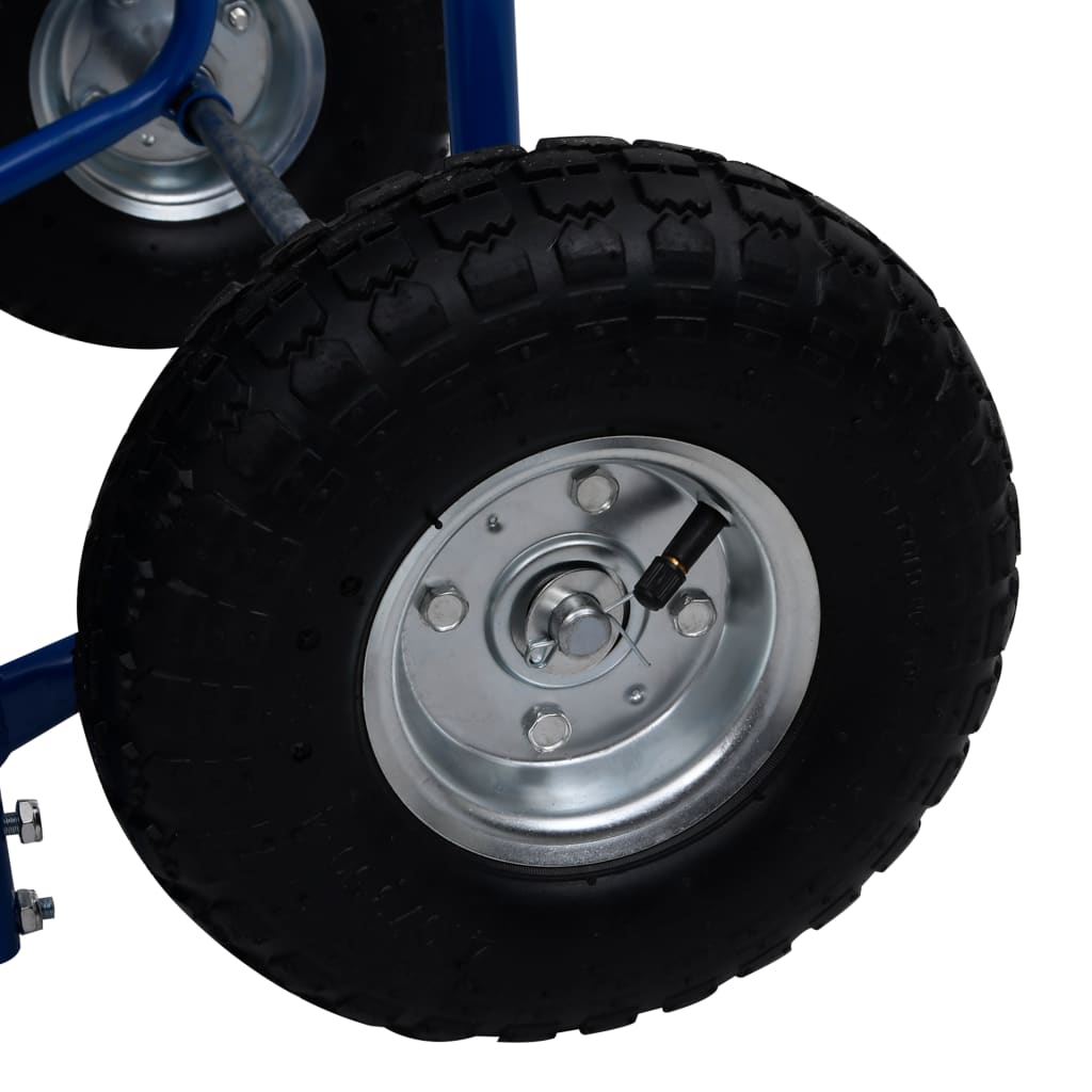 vidaXL malkas ratiņi, 63x70,5x119,5 cm, 120 kg, zils tērauds