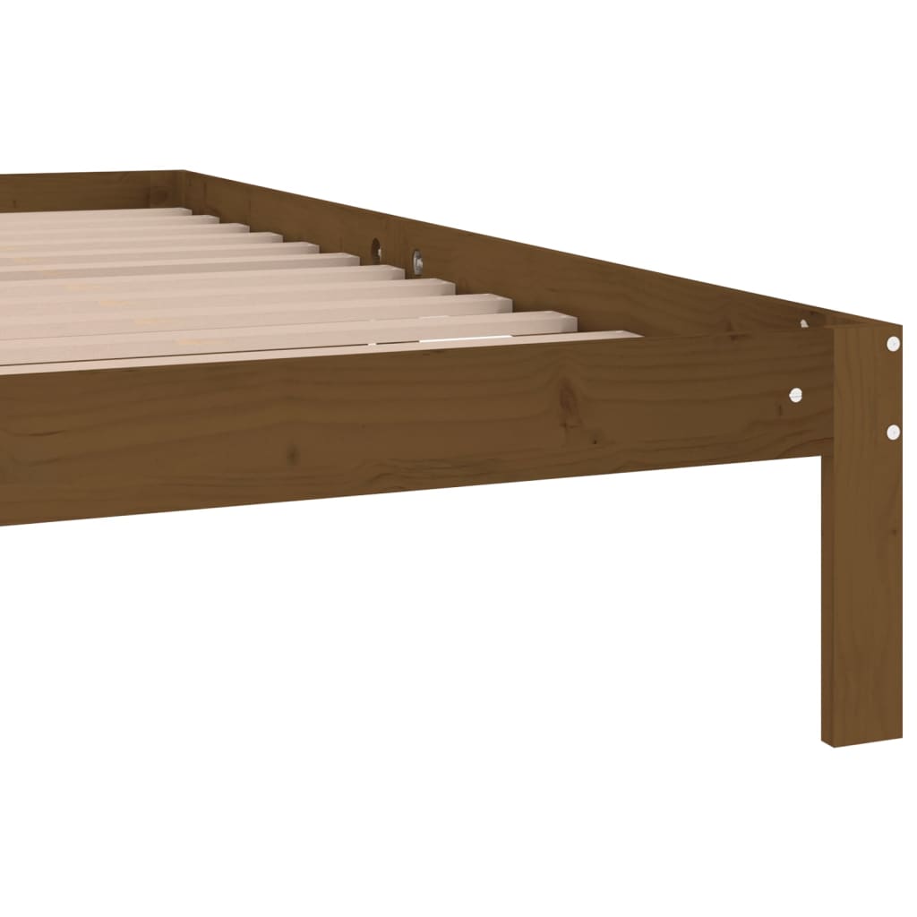 vidaXL gultas rāmis, medus brūns, priedes masīvkoks, 200x200 cm