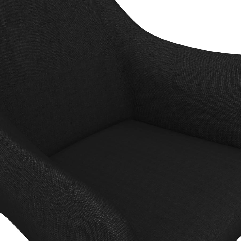 vidaXL grozāmi virtuves krēsli, 4 gab., melns audums