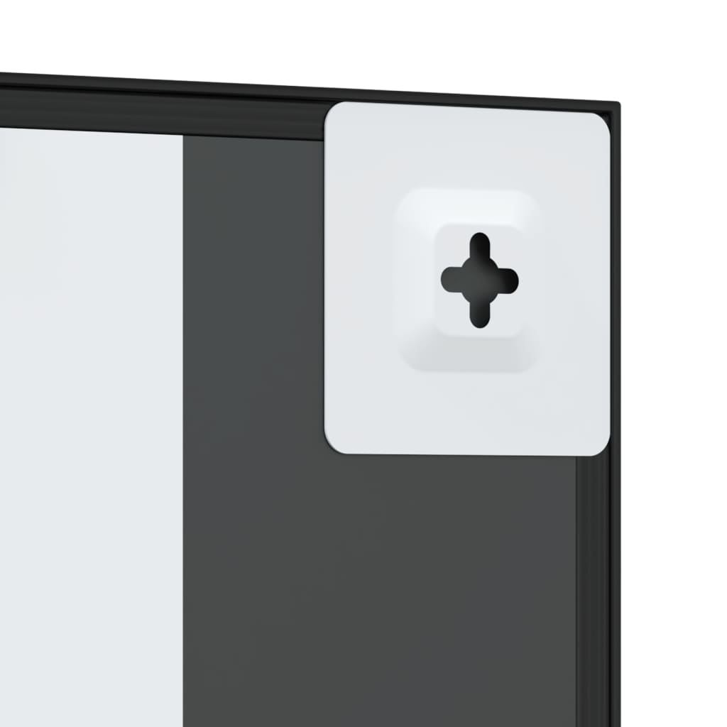 vidaXL sienas spogulis, melns, 30x30 cm, kvadrāta, dzelzs