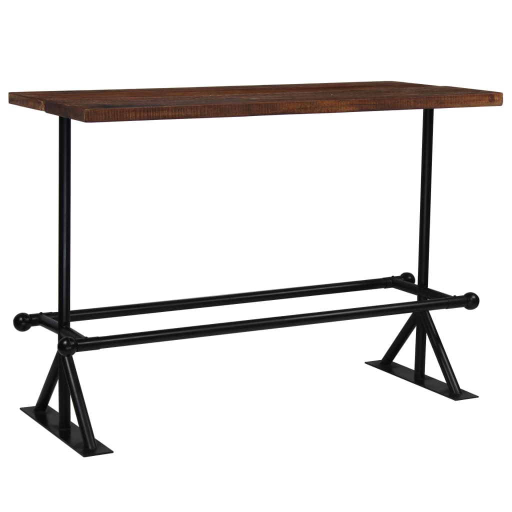 vidaXL bāra galds, 150x70x107 cm, pārstrādāts masīvkoks, tumši brūns