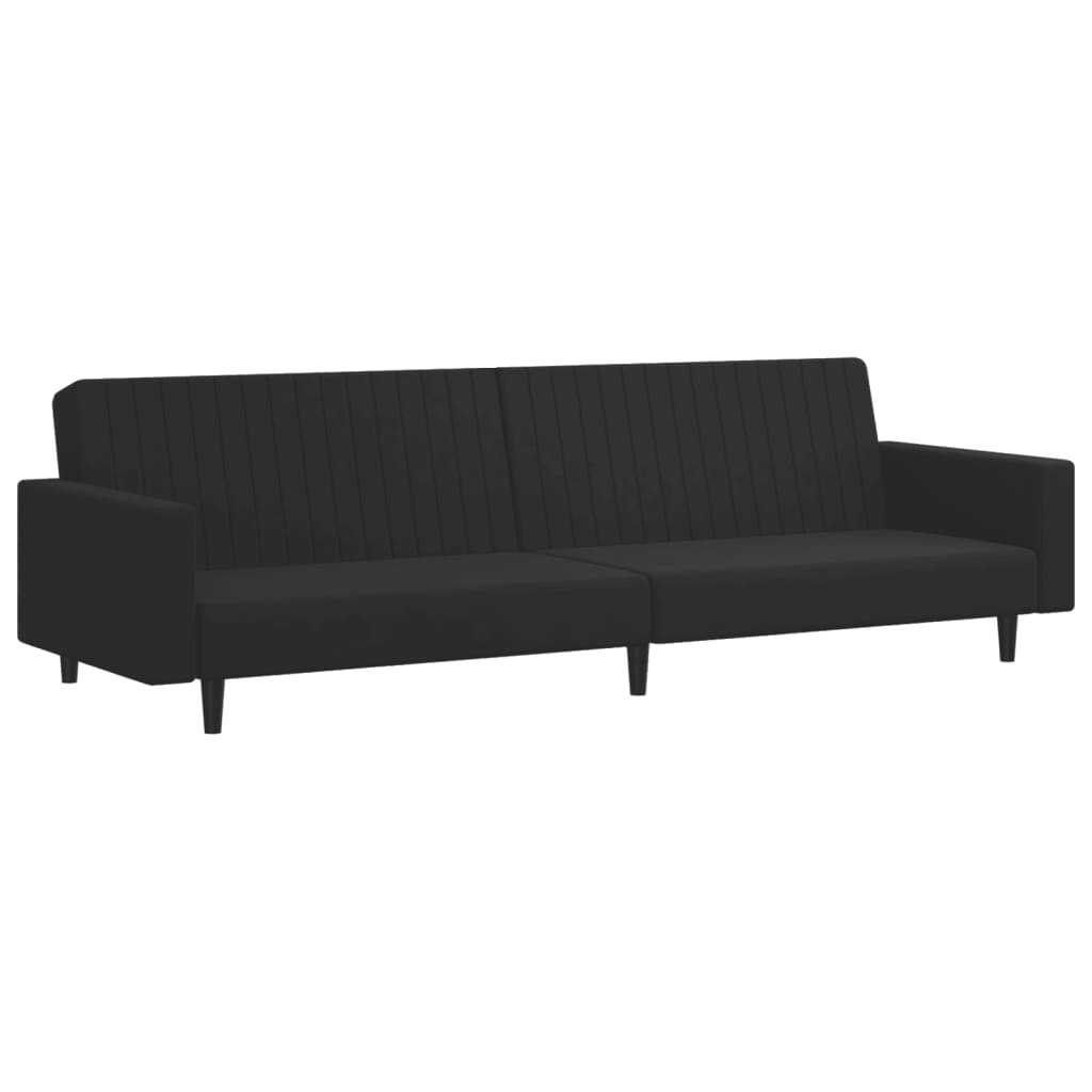 vidaXL divdaļīgs dīvānu komplekts, melns samts
