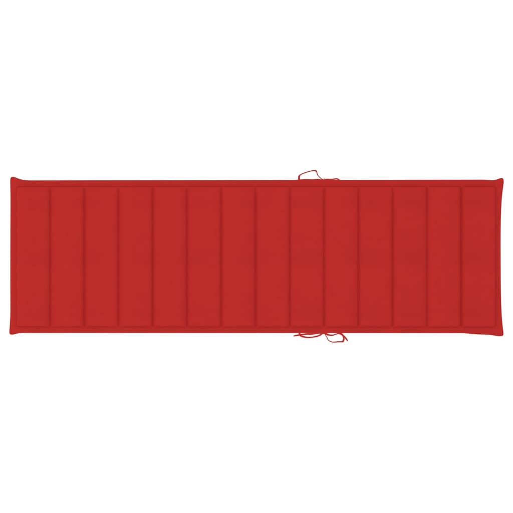 vidaXL sauļošanās zvilnis, sarkans matracis, impregnēta priede
