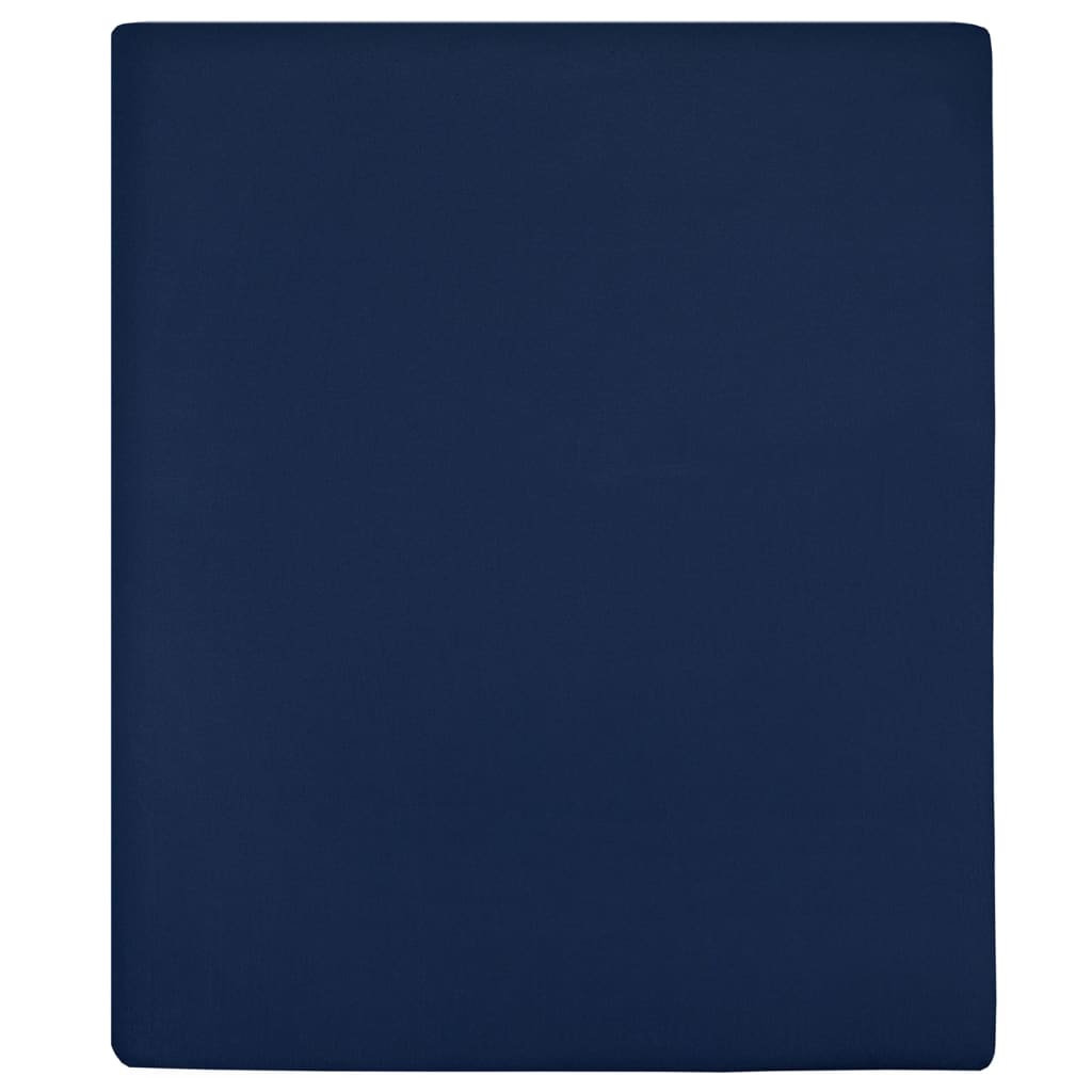 vidaXL palags ar gumiju, tumši zils, 90x200 cm, kokvilna
