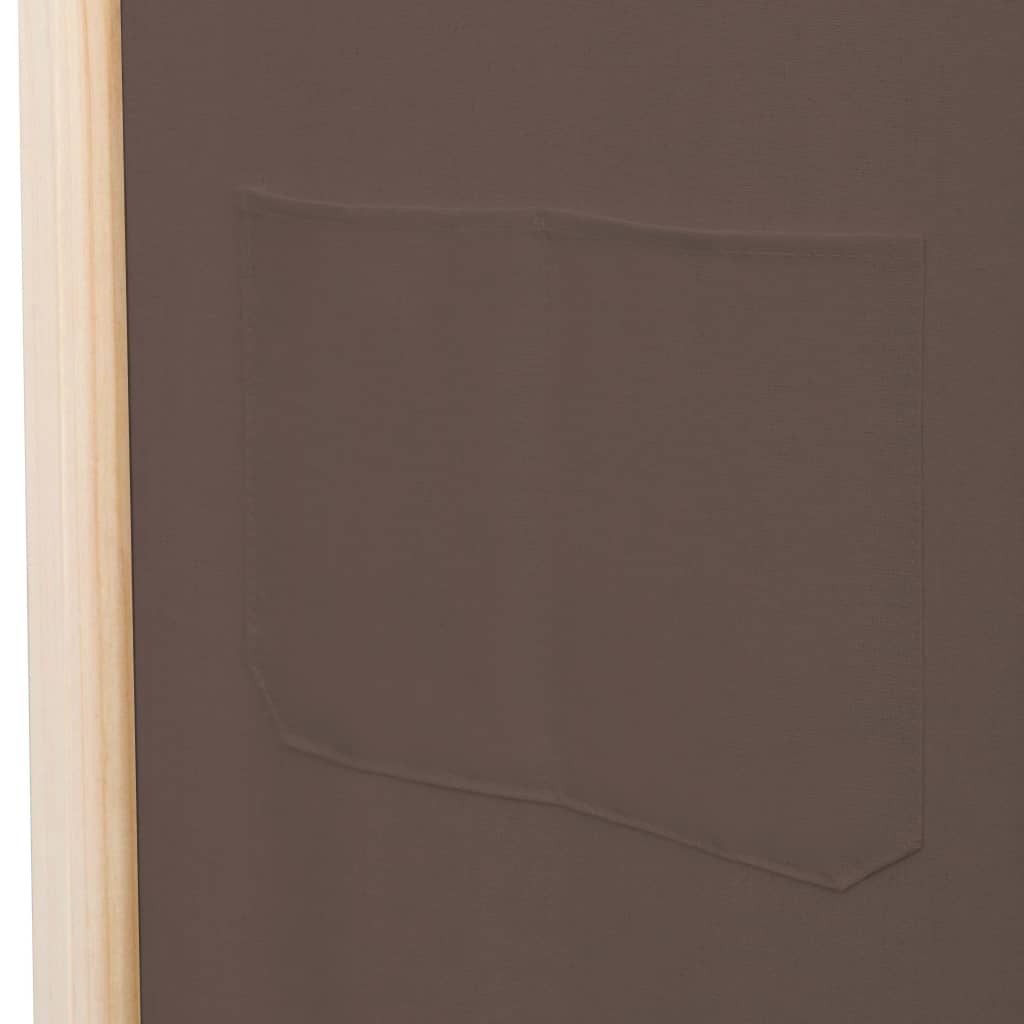 vidaXL 6-paneļu istabas aizslietnis, 240x170x4 cm, brūns audums