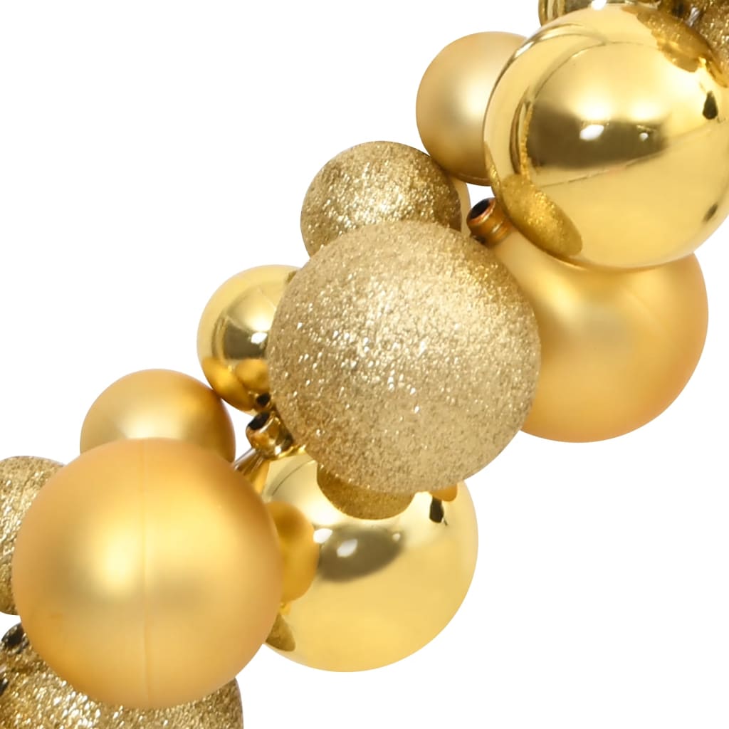 vidaXL Ziemassvētku bumbiņu virtene, zelta, 175 cm, polistirols