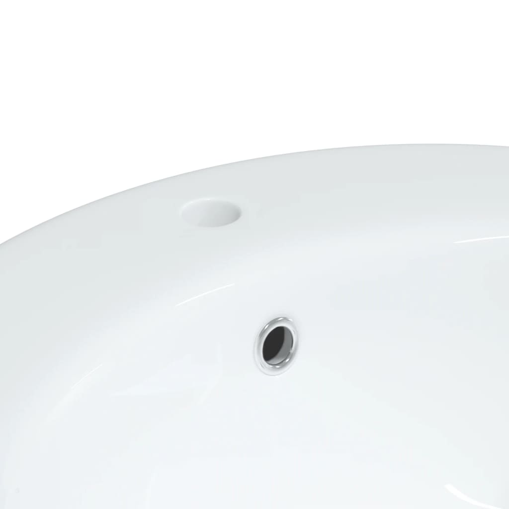 vidaXL vannasistabas izlietne, balta, 52x46x20 cm, ovāla, keramika