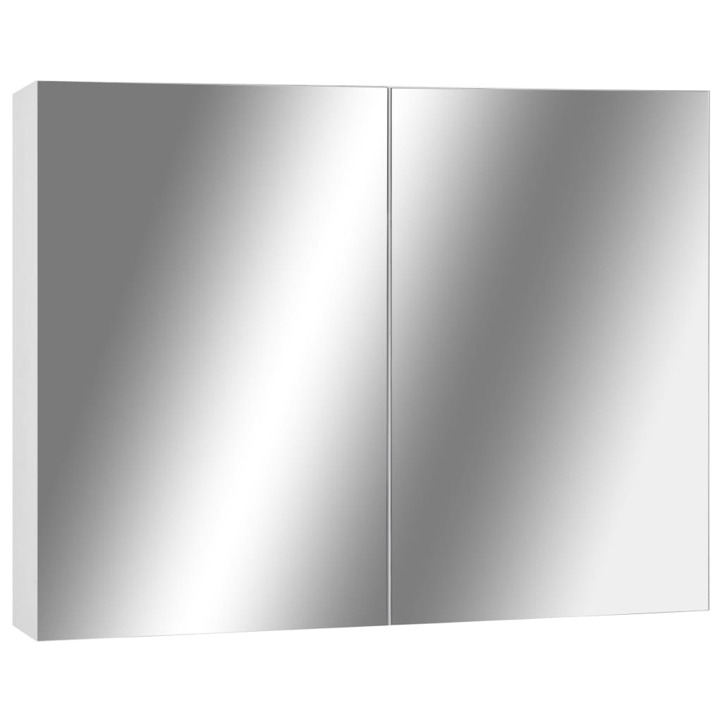 vidaXL vannasistabas skapītis ar spoguli, balts, 80x15x60 cm, MDF