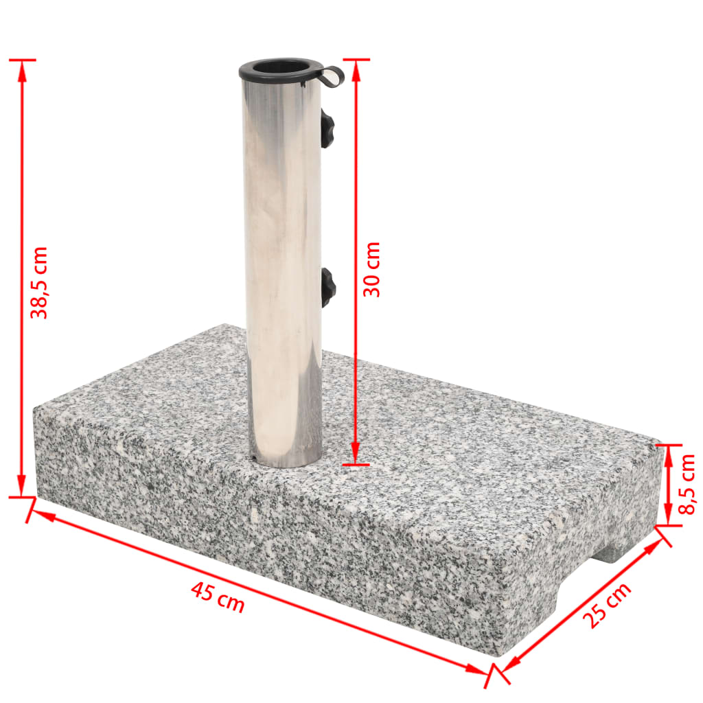 vidaXL saulessarga pamatne, taisnstūra forma, 25 kg, granīts