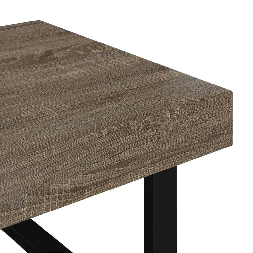 vidaXL kafijas galdiņš, melns un pelēks, 120x60x40 cm, MDF un dzelzs