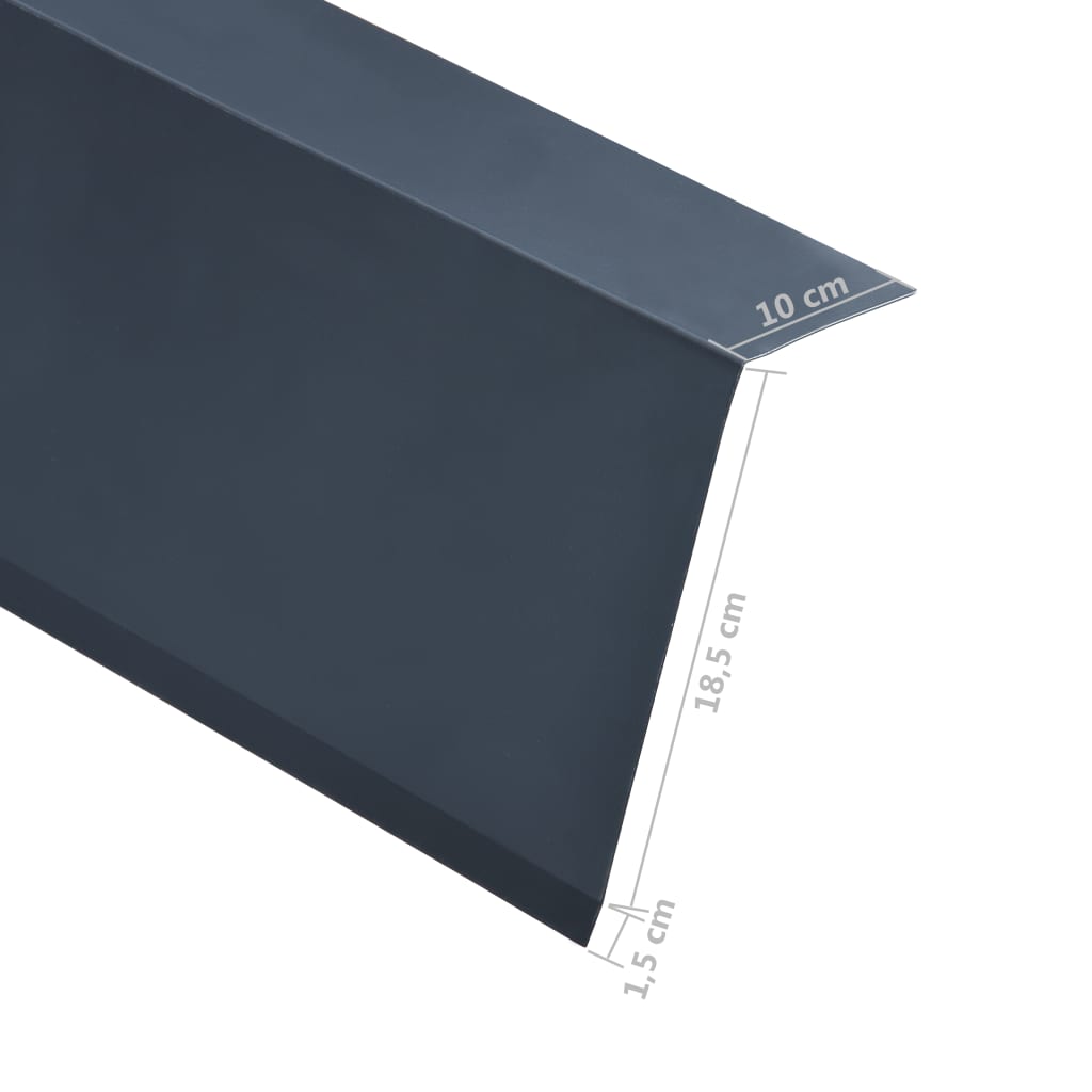 vidaXL L-formas jumta malas profili, 5 gab., pelēki, 170 cm, alumīnijs