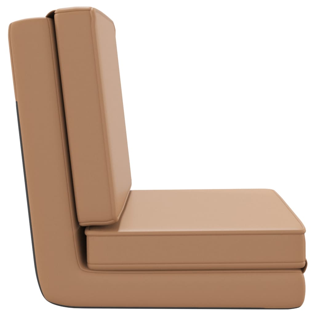 vidaXL salokāms grīdas krēsls, kapučīno krāsas mākslīgā āda