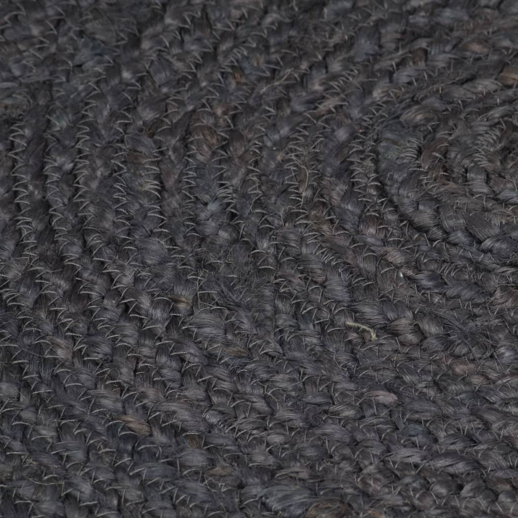vidaXL paklājs, 150 cm, roku darbs, apaļš, džuta, tumši pelēks
