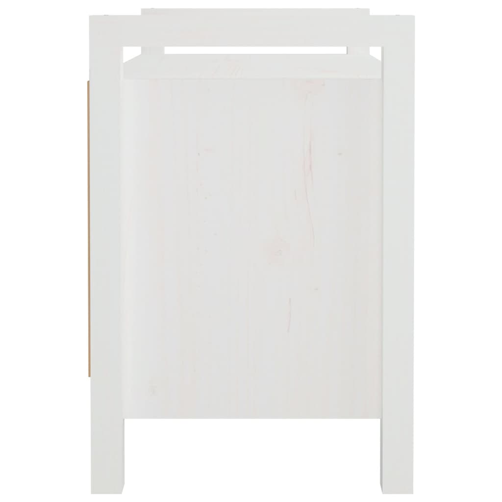 vidaXL gaiteņa sols, balts, 80x40x60 cm, priedes masīvkoks