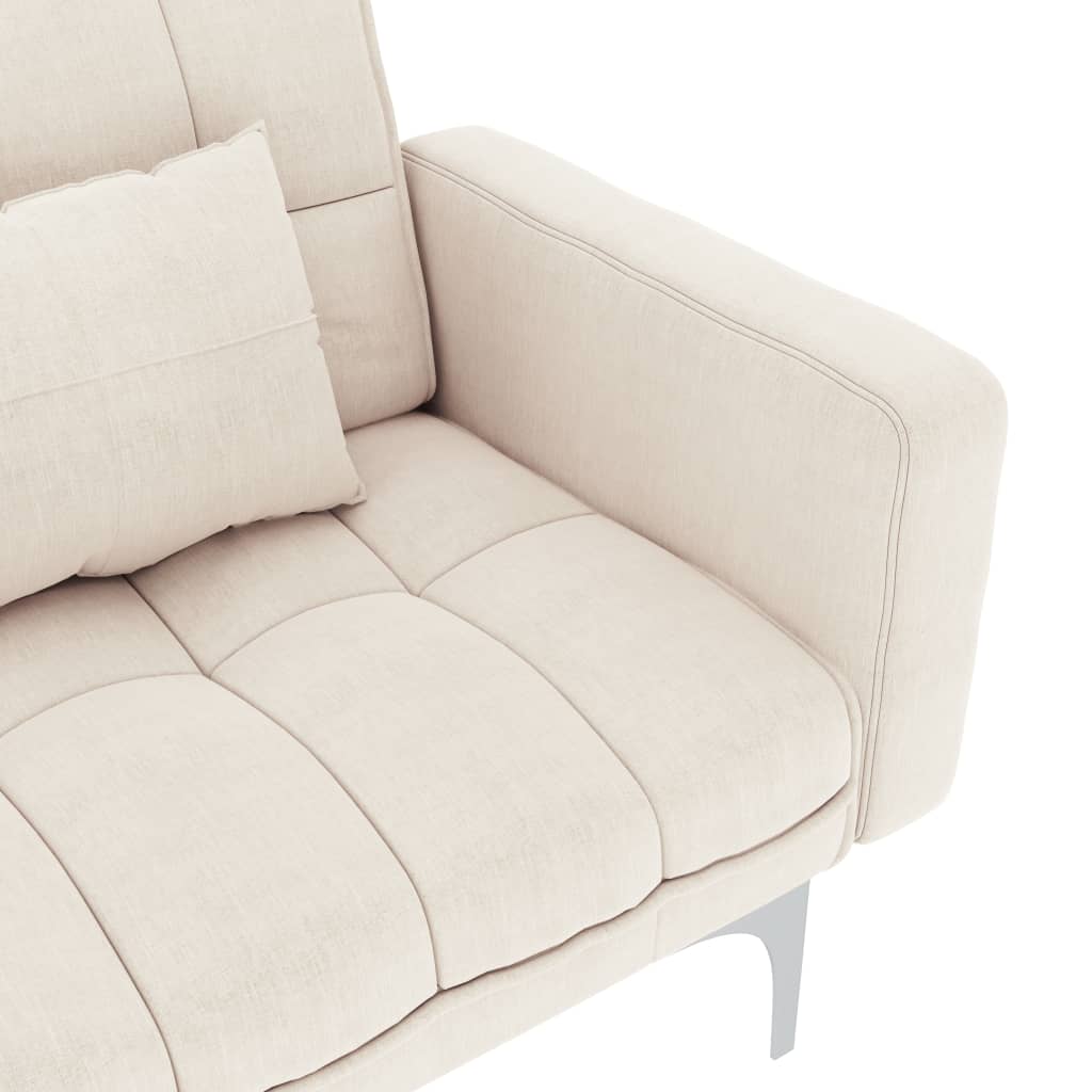 vidaXL izvelkams dīvāns, krēmkrāsas audums