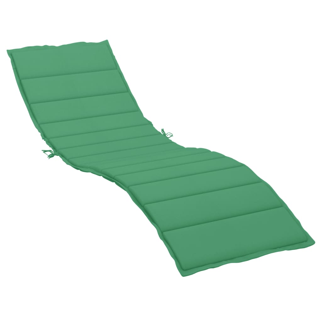 vidaXL sauļošanās krēsla matracis, 200x70x3 cm, audums, zaļš