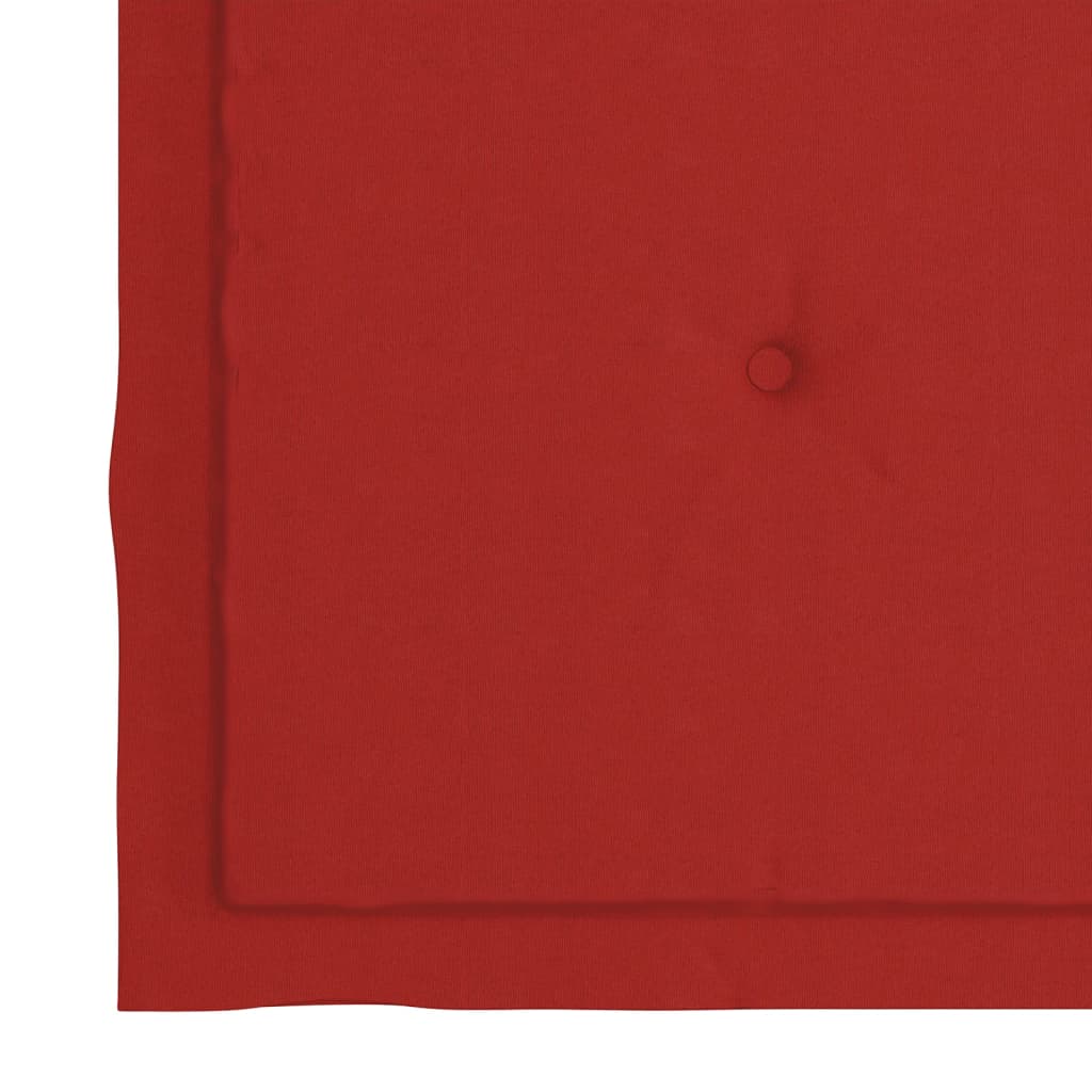 vidaXL virtuves krēsli, 6 gab., sarkani matrači, masīvs tīkkoks