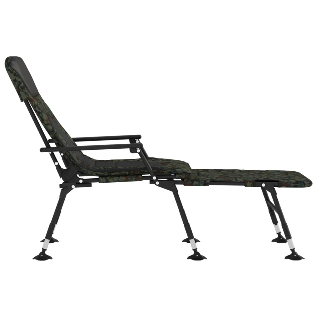 vidaXL makšķerēšanas krēsls ar regulējamām kājām, saliekams, kamuflāža