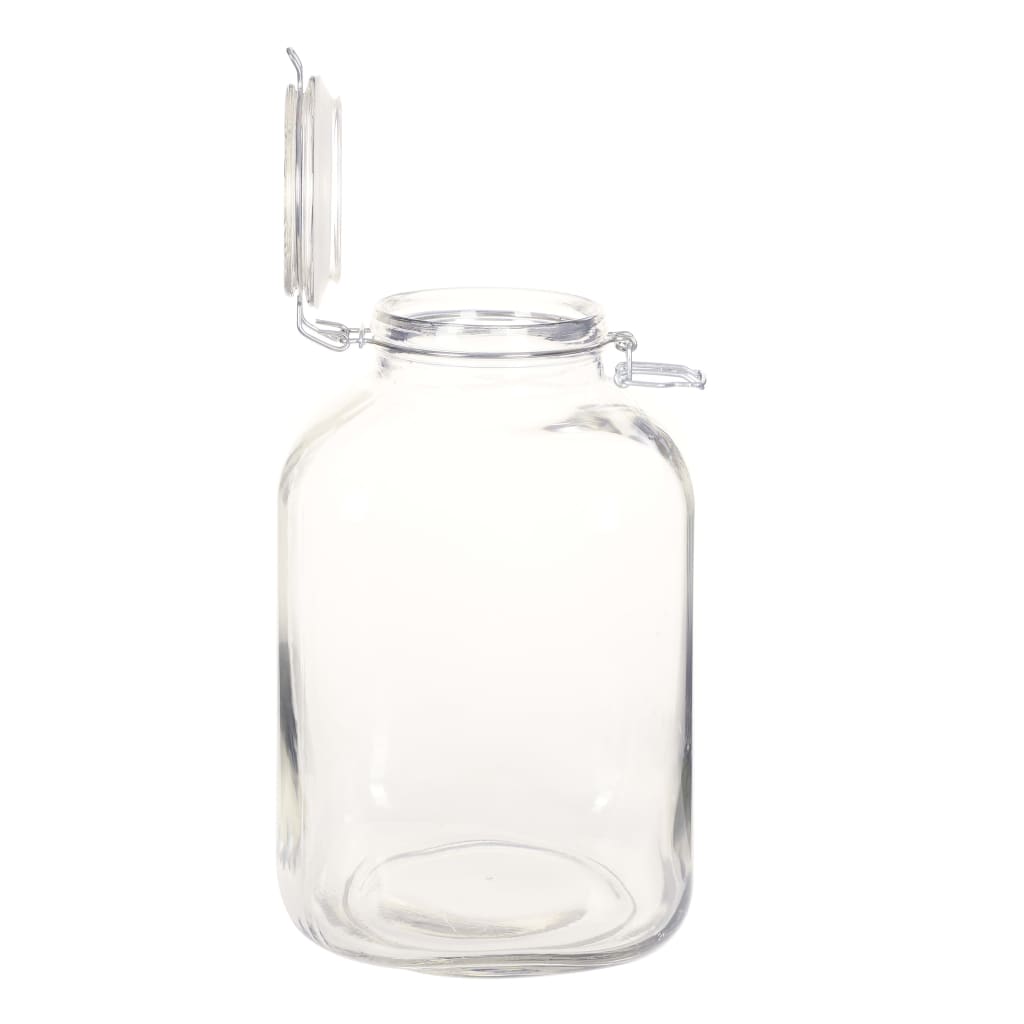 vidaXL stikla burciņas ar slēdzamu vāku, 12 gab., 5 L