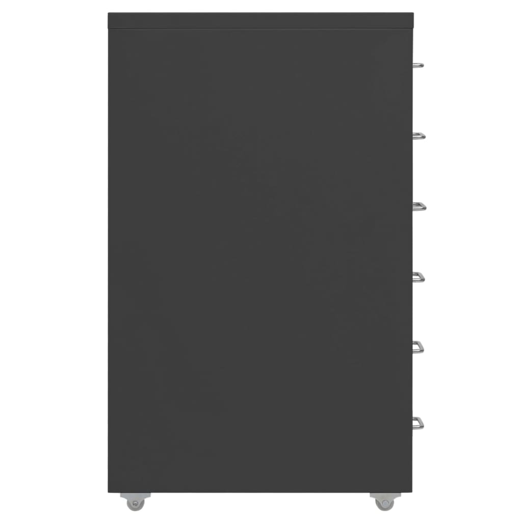 vidaXL failu skapis ar riteņiem, antracītpelēks, 28x41x69 cm, metāls