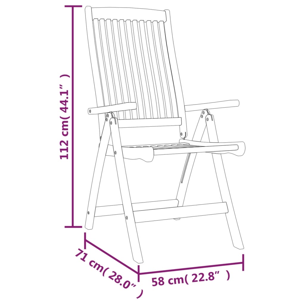 vidaXL saliekami dārza krēsli, 6 gab., eikalipta masīvkoks