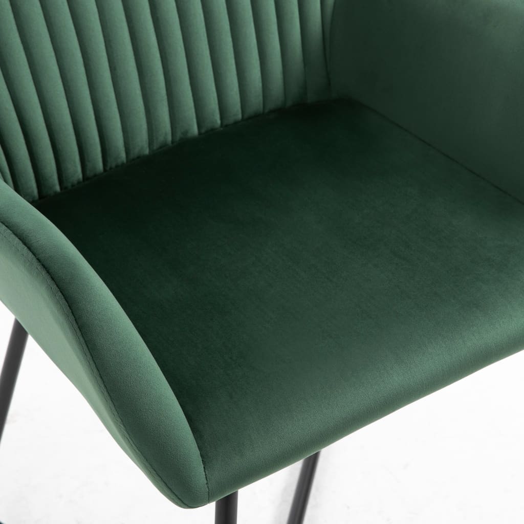 vidaXL virtuves krēsli, 2 gab., zaļš samts