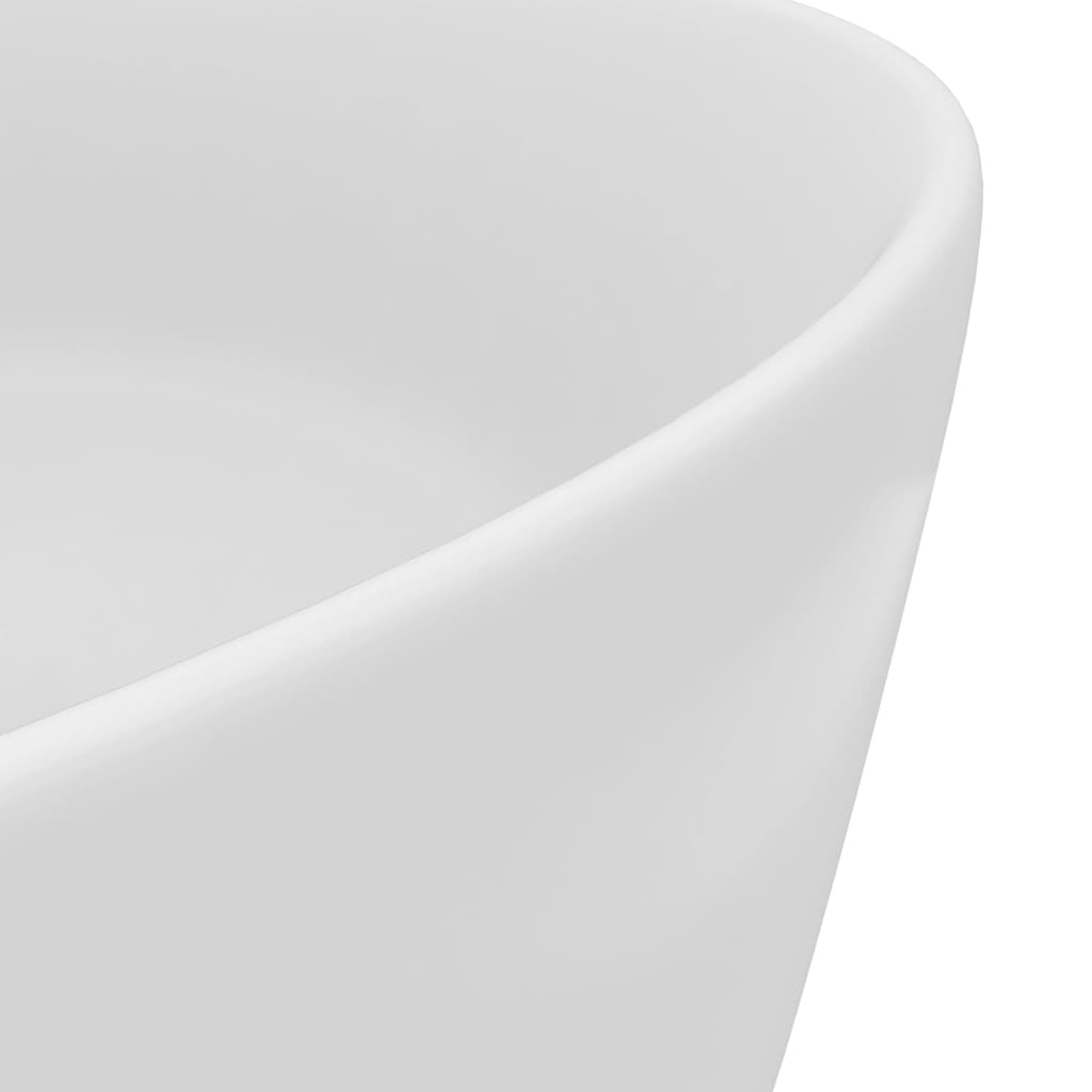 vidaXL izlietne, apaļa, 40x15 cm, matēta balta keramika
