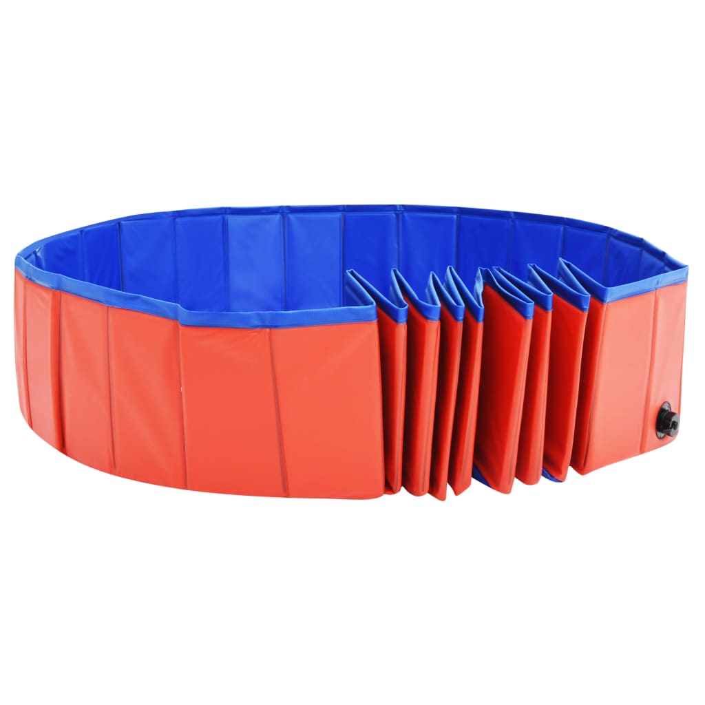 vidaXL suņu baseins, salokāms, sarkans, 200x30 cm, PVC