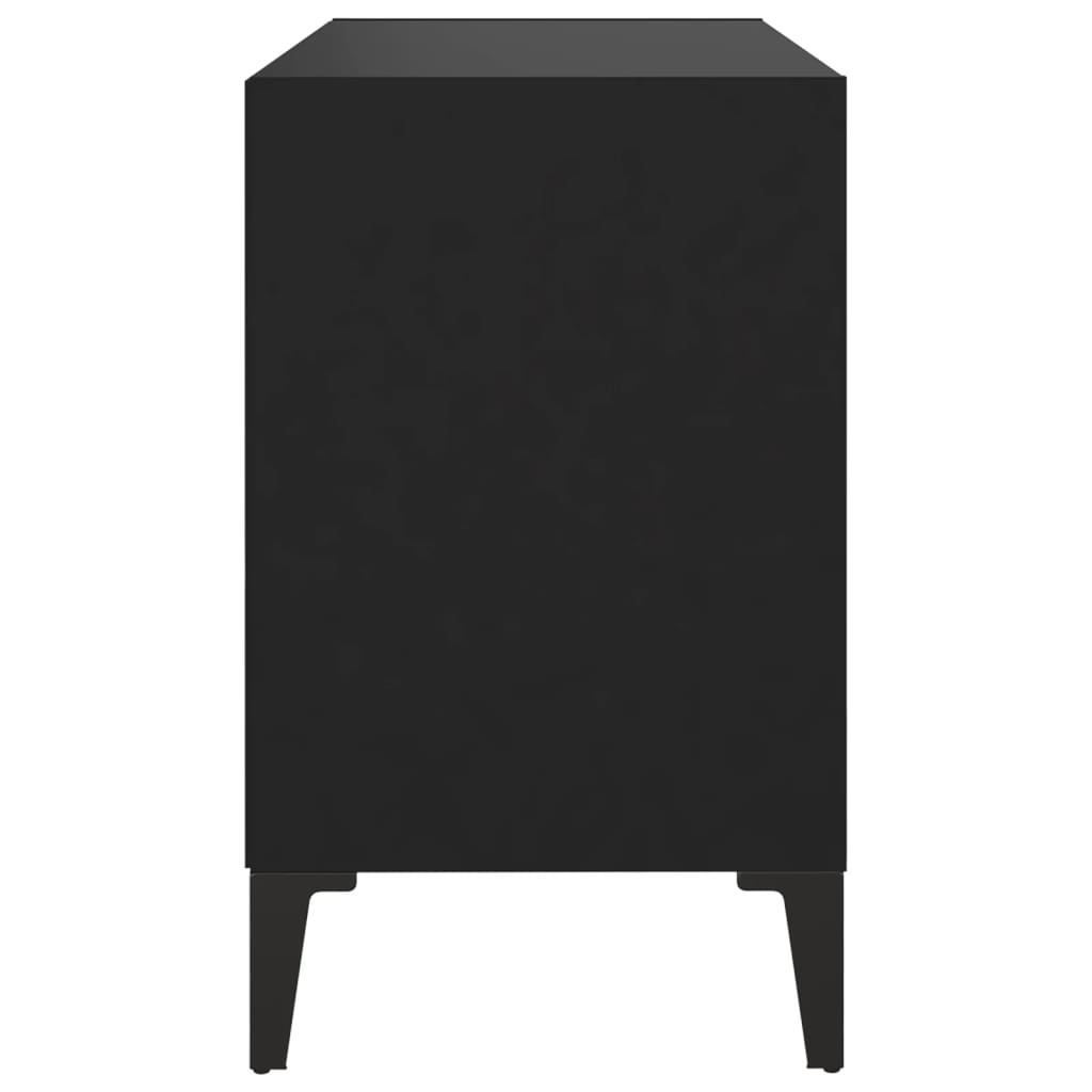 vidaXL TV plaukts, metāla kājas, melns, 69,5x30x50 cm, skaidu plāksne