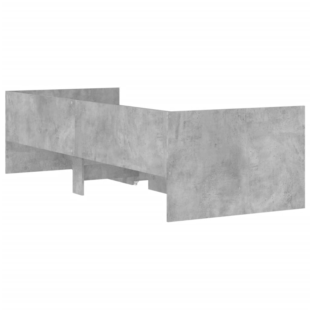 vidaXL gultas rāmis ar atvilktnēm, betona pelēks, 90x190 cm