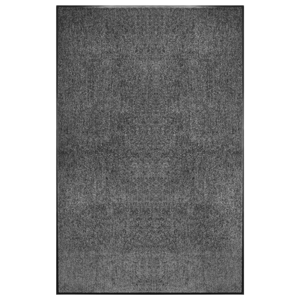 vidaXL durvju paklājs, mazgājams, antracītpelēks, 120x180 cm