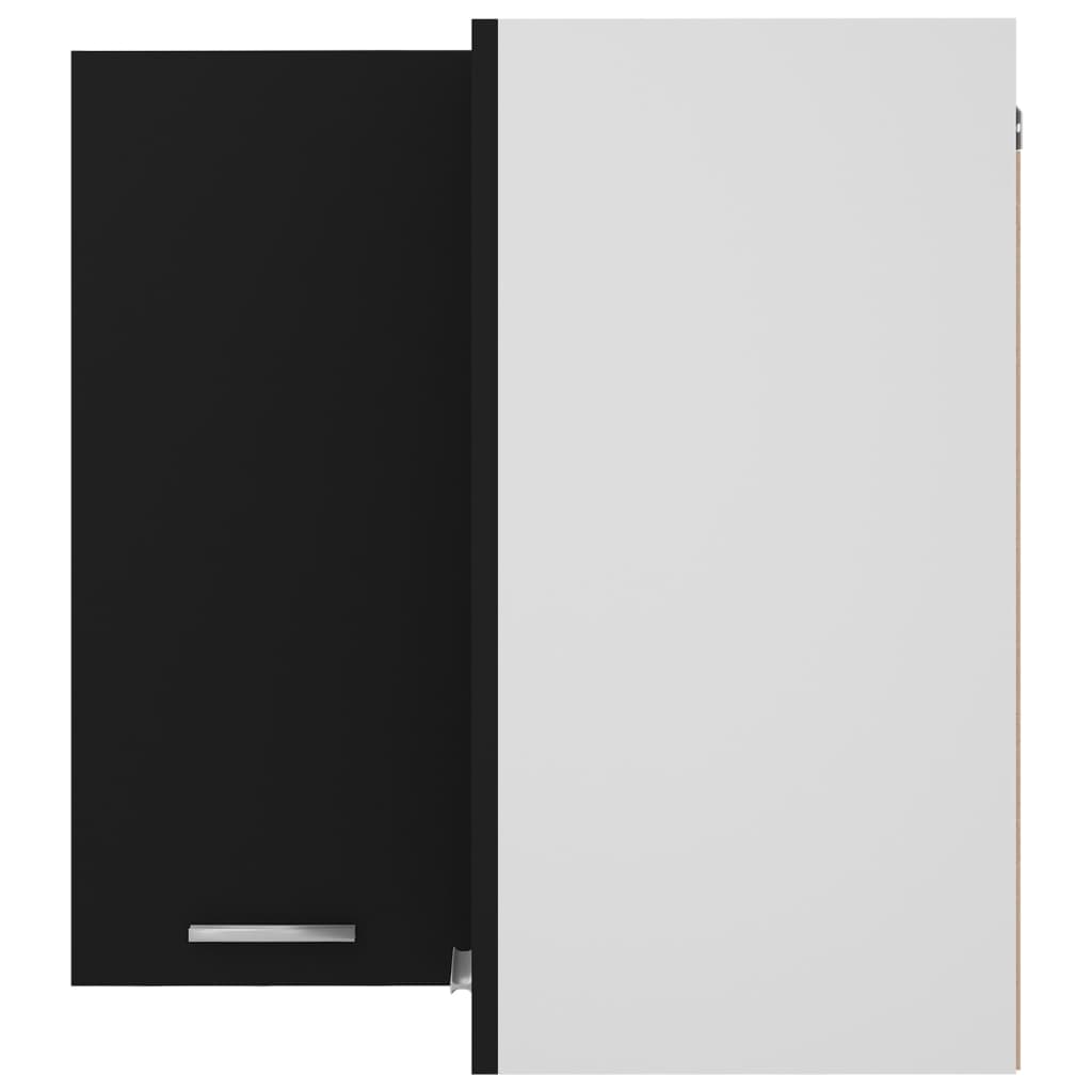 vidaXL piekarams stūra skapītis, melns, 57x57x60 cm, skaidu plāksne