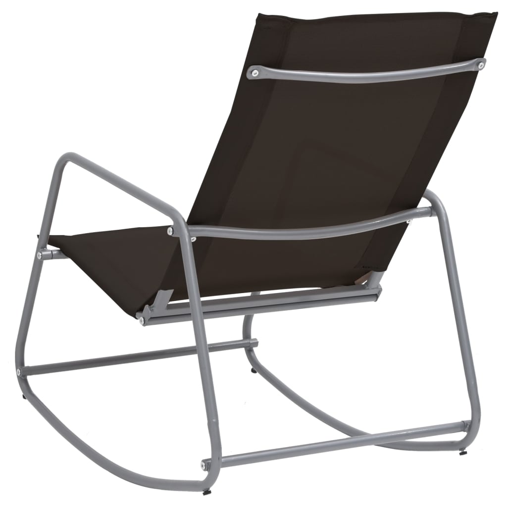 vidaXL dārza šūpuļkrēsls, melns, 95x54x85 cm, tekstilēns