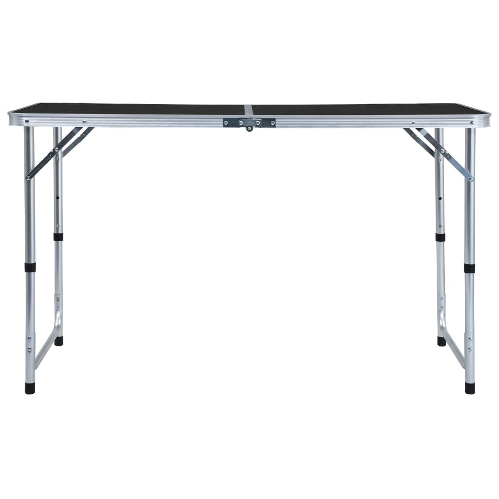vidaXL saliekams kempinga galds, pelēks, alumīnijs, 120x60 cm