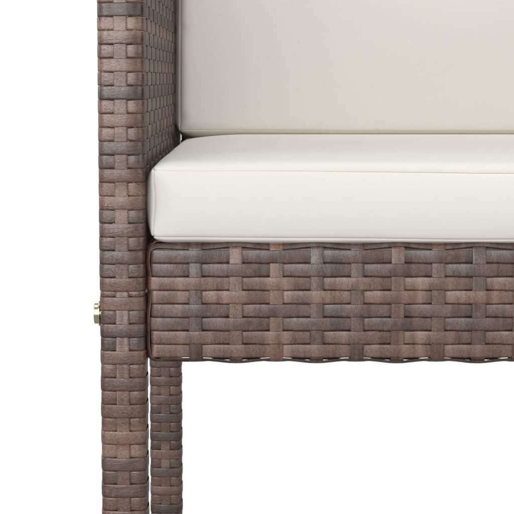 vidaXL bāra krēsli ar matračiem, 4 gab., brūna PE rotangpalma