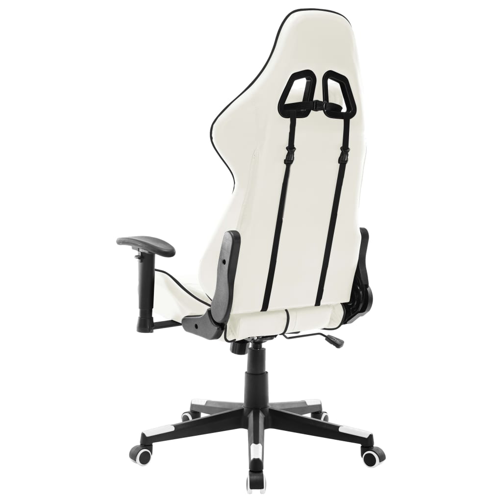 vidaXL datorspēļu krēsls, melna un balta mākslīgā āda
