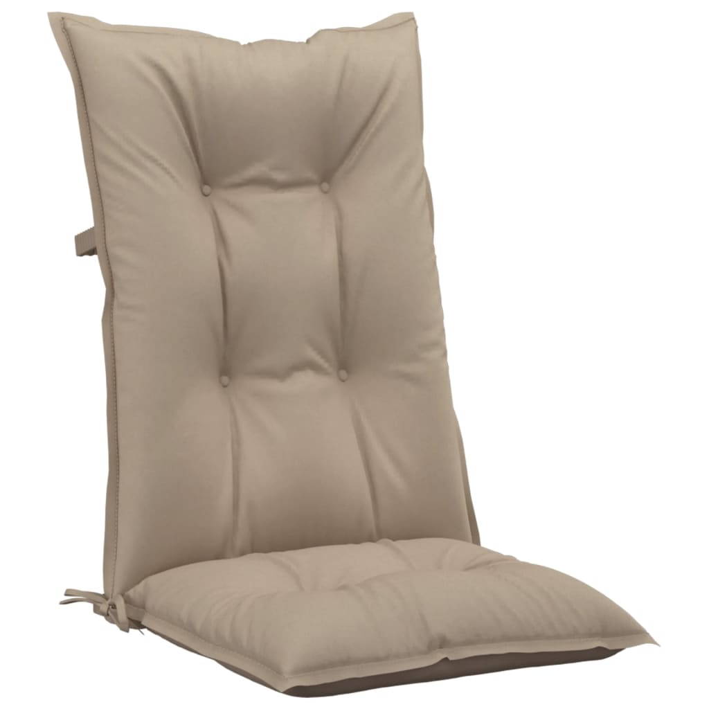 vidaXL dārza krēslu spilveni, 2 gab., pelēkbrūni, 120x50x7 cm, audums