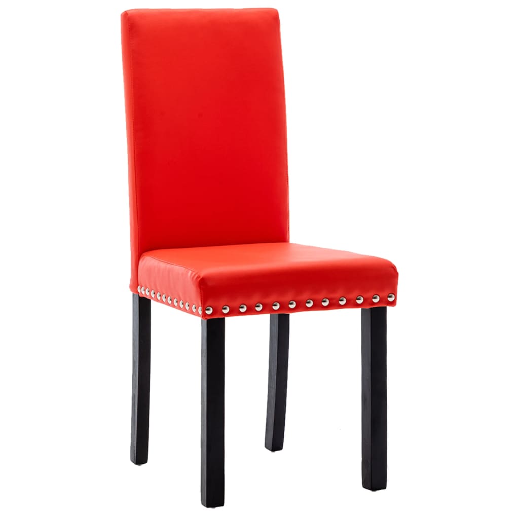 vidaXL virtuves krēsli, 4 gab., sarkana, PVC