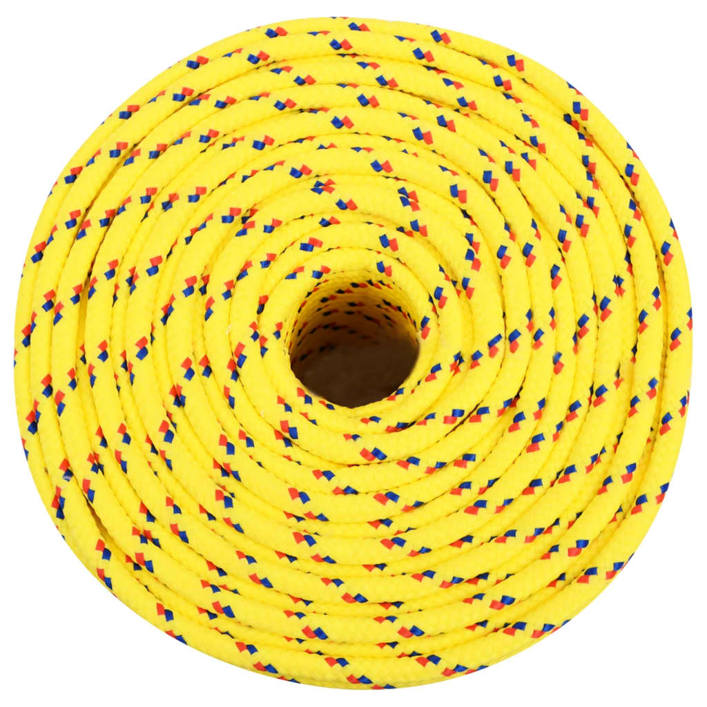 vidaXL laivu virve, dzeltena, 6 mm, 25 m, polipropilēns