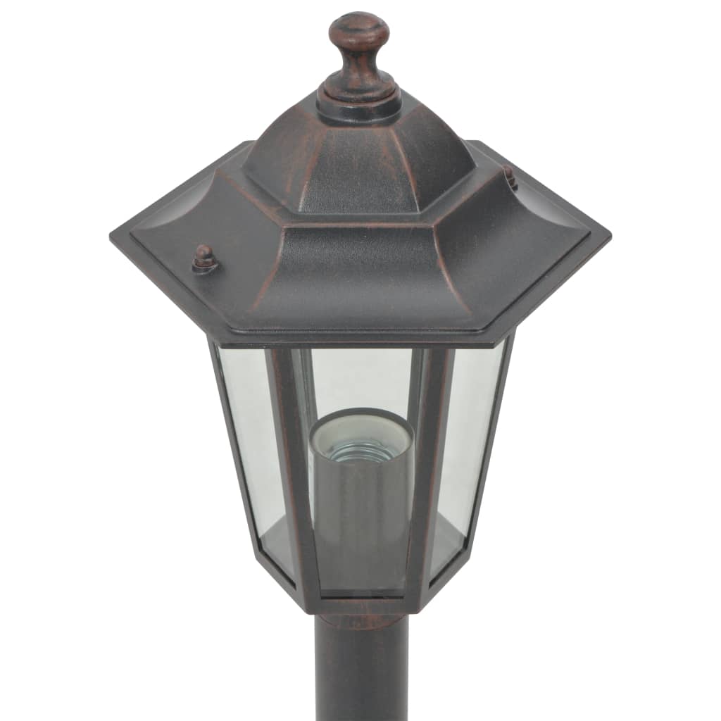 vidaXL dārza lampas, 6 gab., bronzas krāsa, 110 cm, alumīnijs, E27