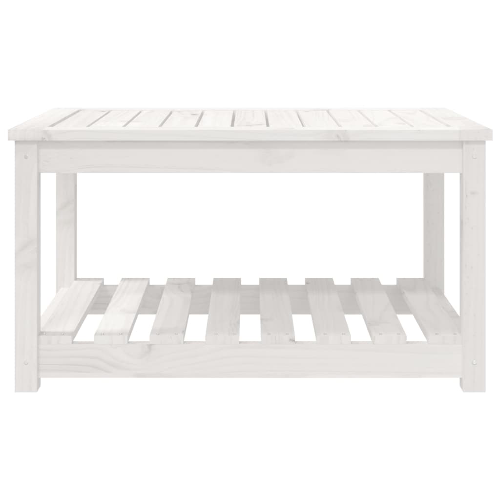 vidaXL dārza galds, 82,5x50,5x45 cm, priedes masīvkoks, balts