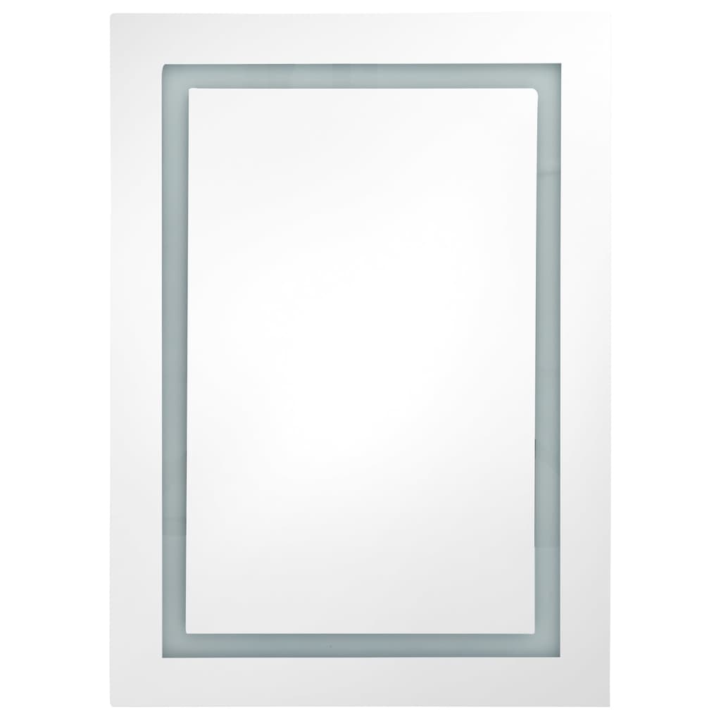 vidaXL vannasistabas skapītis ar spoguli un LED, pelēks, 50x13x70 cm