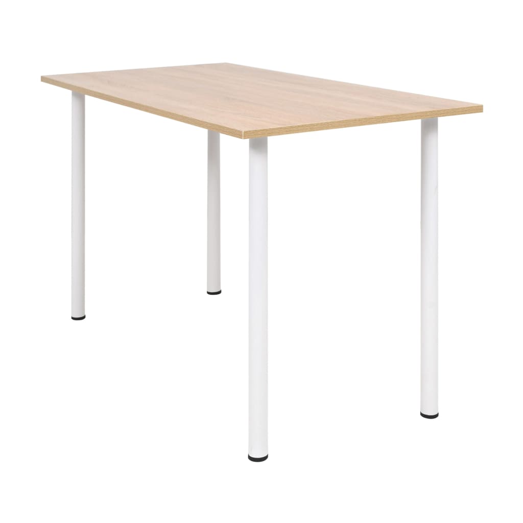 vidaXL virtuves galds, 120x60x73 cm, baltā un ozolkoka krāsā